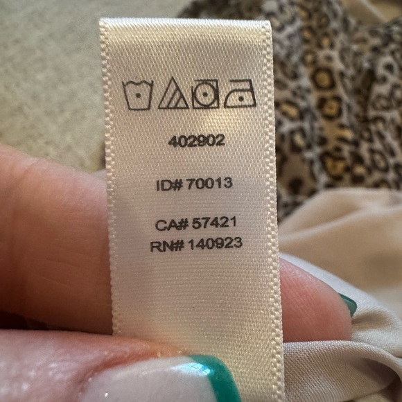 Loft Cream Brown Leopard Print Sleeveless Ruffle Hem Shift Dress Lined Sz M - Picture 10 of 13